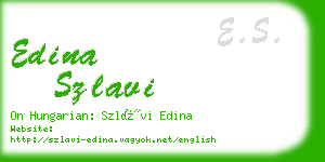 edina szlavi business card